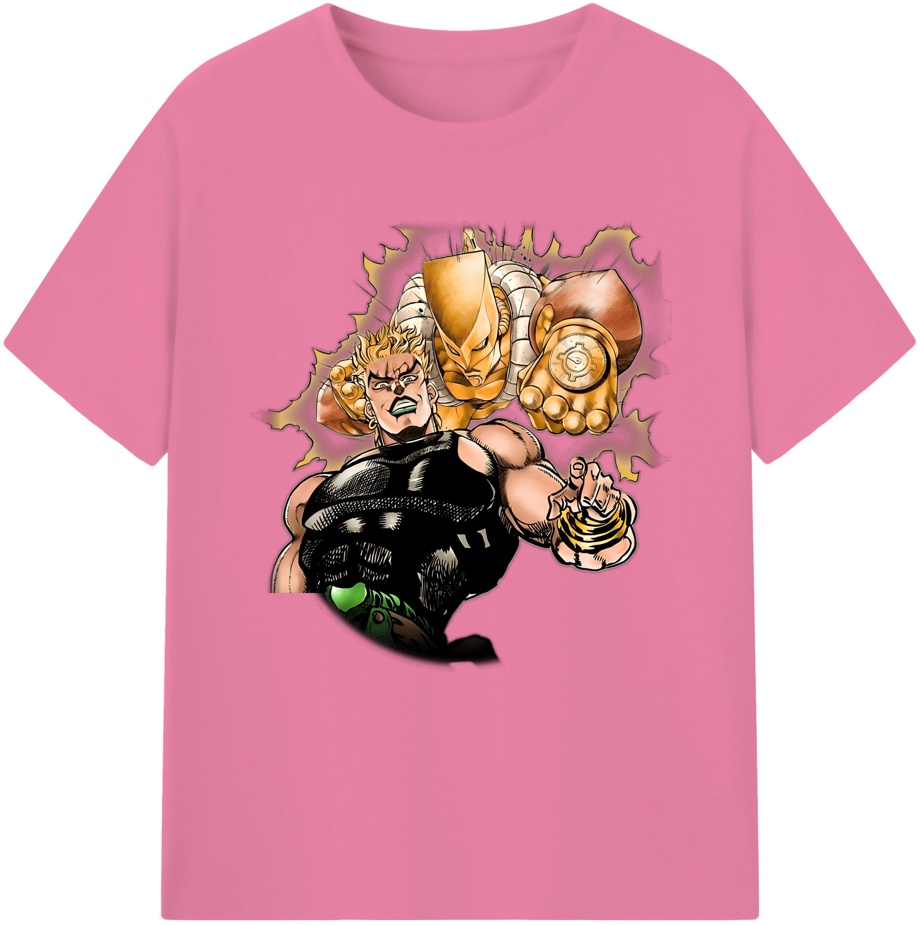 （画像用） ジョジョの奇妙な冒険 ディオ?ブランドー JoJo's Bizarre Adventure Dio Brando 綿100％半袖Tシャツ（フロントプリント）